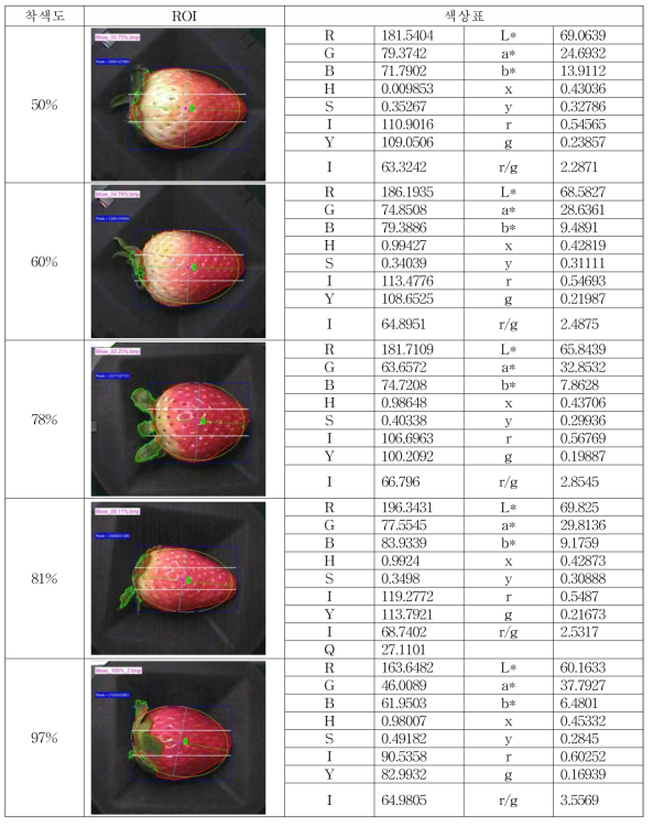 딸기 착색도 판별 데이터