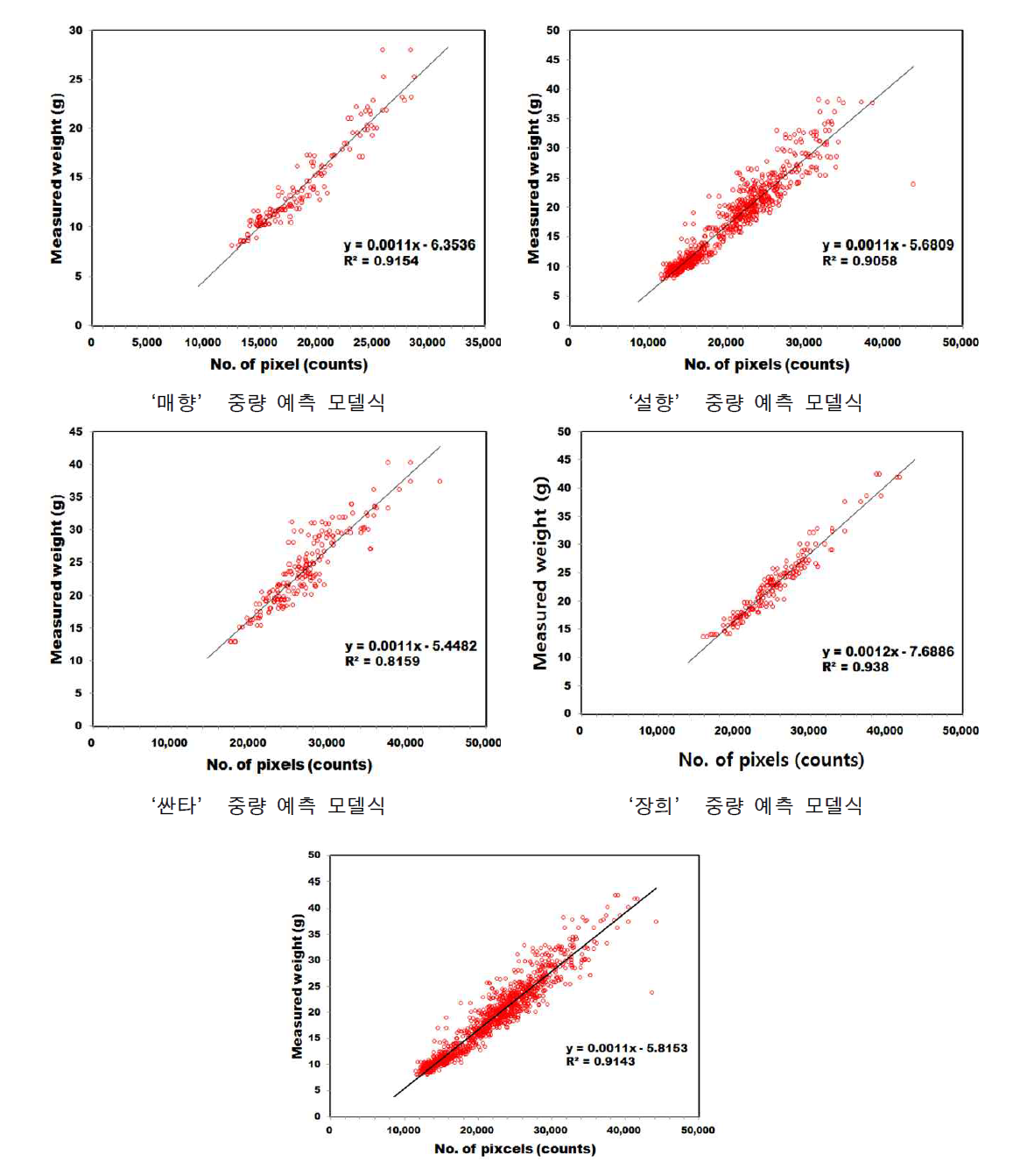 통합 딸기 중량 예측 모델식