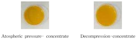 Appearance of mandarin concentrate as affected by concentration methods