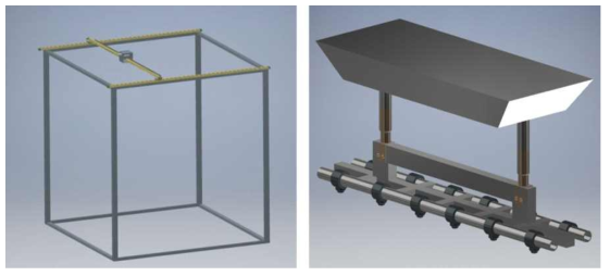 평면스캔 시스템 3D 모델과 단축 시스템 3D 모델