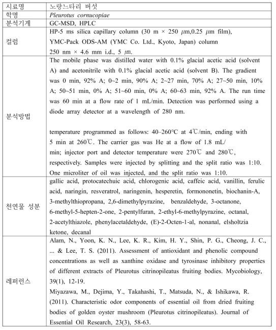 노랑느타리 버섯