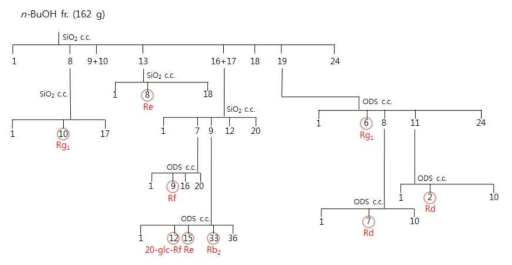 Column chromatography를 이용한 화합물의 분리 및 정제과정