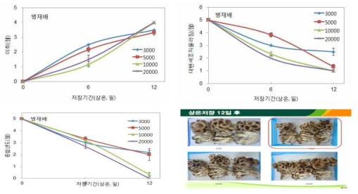 병재배 느타리버섯 산소투과율 필름 처리별 상온저장 중 관능적 품질변화