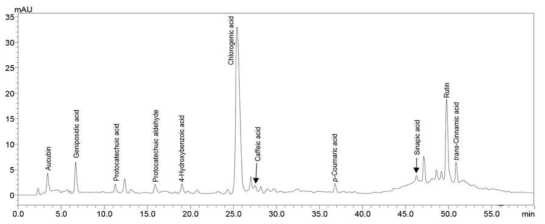 Chromatogram of EUL extract