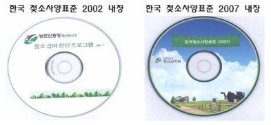 젖소급여진단 프로그램(2002) 및 한국젖소사양표준 프로그램(2007)