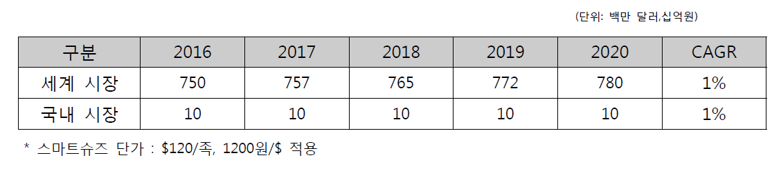 국내외 시각장애인용 보행보조 신발규모