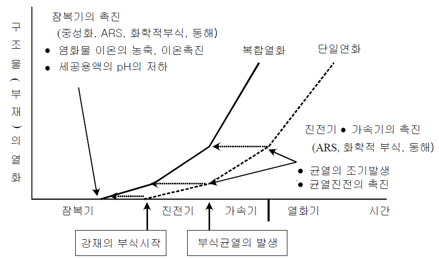 염해열화의 진행과정