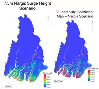 미얀마의 홍수, 태풍 예측기술(출처: Satellite Data Applications in Myanmar, http://gofc-fire.umd.edu/meeting/static/Vietnam_workshop_2014)