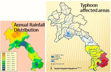 라오스의 홍수대비 GIS 기술 (출처: A case study on the use of space base information for disaster damage and loss assessment in Lao P.D.R. https://www.gfdrr.org/sites/default/files/Haima_JDLNA_Report.pdf)