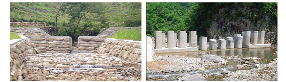 투과형 콘크리트 토석류 유출저감시설 설치 전경