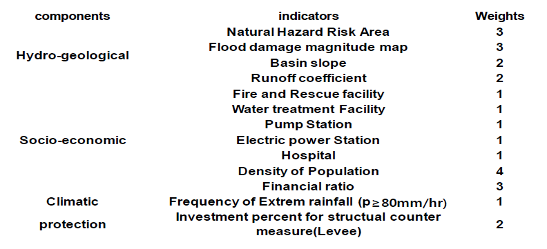이상홍수 취약성 지표(EFVI)의 선정 및 가중치
