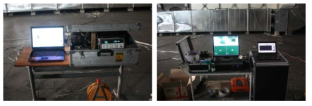 산업용 덕트 측정장비 전경(좌: 복사열, 열유속 측정 / 우: 열전대, CCTV)