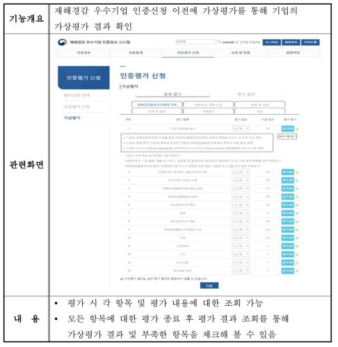 가상평가 기능