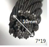 와이어로프 시편의 단면