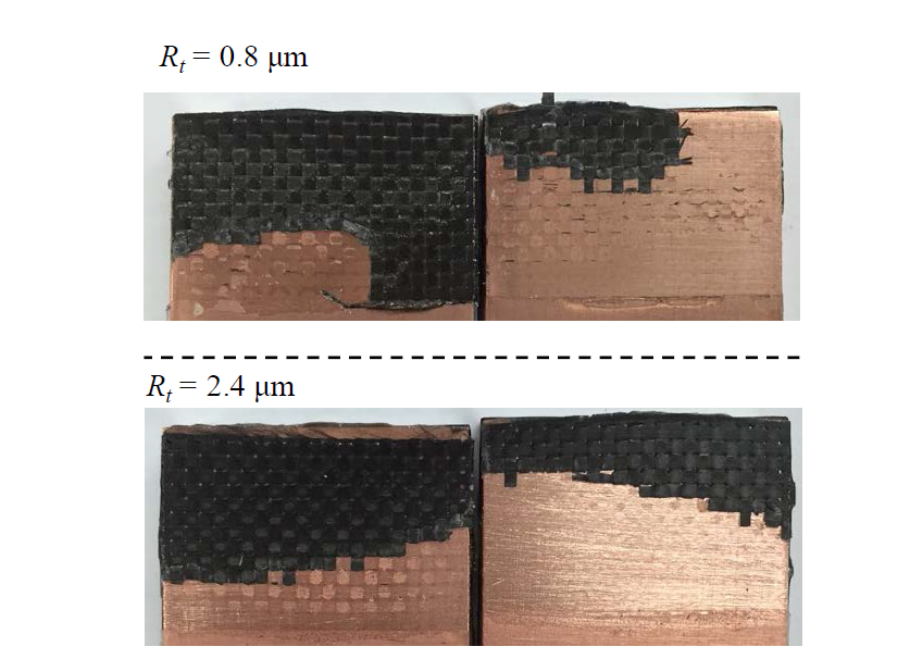 Photographs of the fracture surface after the test