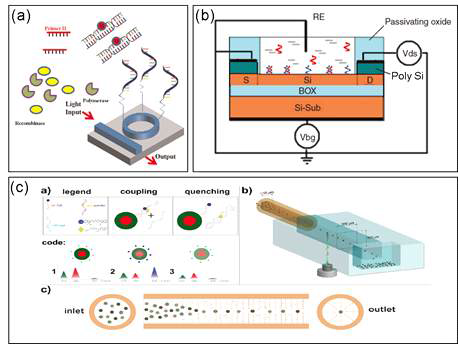 랩온어칩 기반의 생체물질 센서 예시 (Shin et al., 2015, Dmitrienko et al., 2016, Dannhauser et al., 2016)