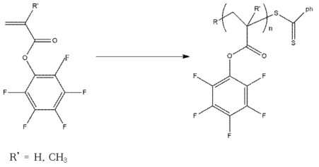 첨가-분절 연쇄이동(RAFT) 방법을 통한 poly(PFPA) 고분자 합성