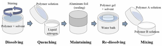 Fabrication process of the PP/PE blend sol.