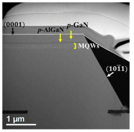 Cross-sectional TEM image of a truncated 3D LED sample