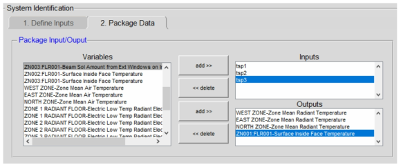 system i/o variables for Matlab System identification toolbox