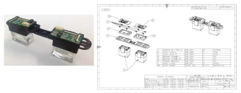 조립된 양안 광학 모듈 및 조립공정도