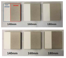 플라즈마에 노출된 YOF 기판 (470A[상],500A[하])