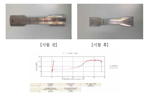 이중챔버 압출 인장시험 결과