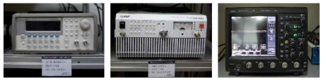 (a)Function generator; (b)Amplifier; (c)Oscilloscope