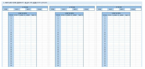 사용자 설정 시간별 (8760시간) 기후데이터 입력란