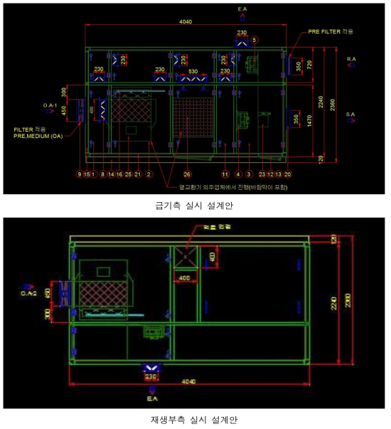 차세대 공조시스템 패키지 유닛 시제품 최종 실세 설계도