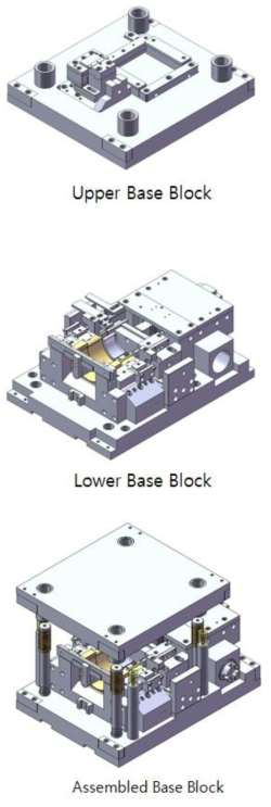 Upper and Lower Base Block 결합에 관한 설계도