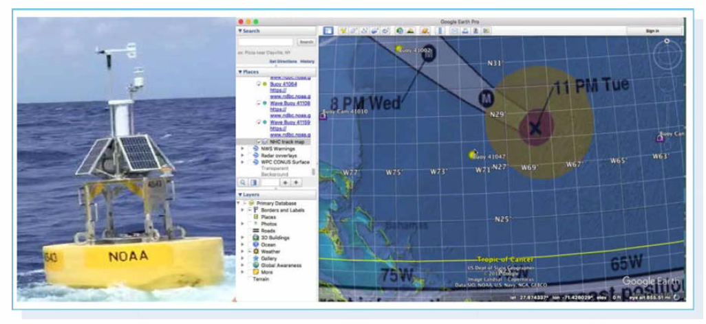 Buoy Cam(좌) 및 Map track(우) *출처: https://www.ndbc.noaa.gov