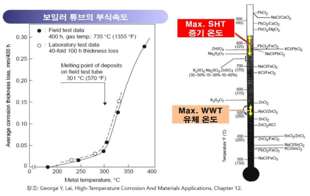 SRF 보일러의 온도에 따른 튜브 부식 인자