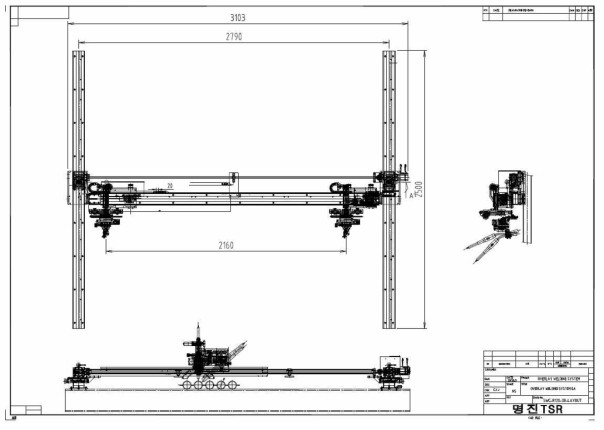 본 연구에서 개발한 용접자동화 장치의 GA도면
