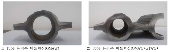 GMAW와 GMAW+TIG 용접 비교 사진(Panel)