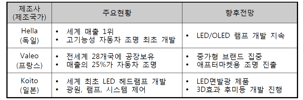 해외 선진사 현황