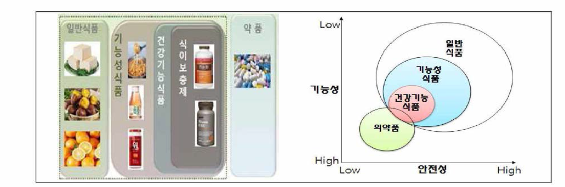 소비자기호도 분석에 따른 건강기능식품의 위치 (자료출처 : 농림수산식품부, 식품산업정책과, 2015년 기능성식품 개발 빨라진다, 2011.)