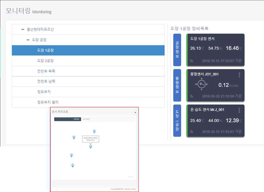 환경감지 모니터링 시스템 모니터링 화면 Ⅰ