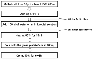 Methyl cellulose 필름 제조 과정