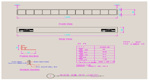 태양광 모듈 제작 사양