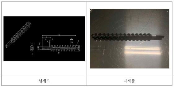 스크류 설계도 및 시제품