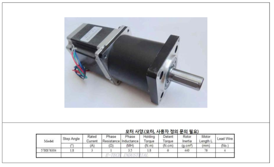 NEMA23 모터 사양표