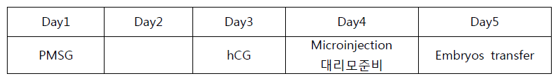 Schedule for Microinjection