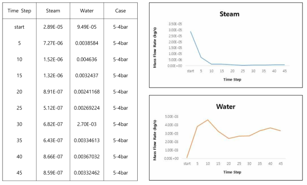 #5 Case - Steam/Water Mass Flow Rate (4bar)