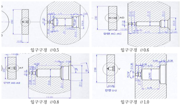 테스트용 오리피스구조 설계도면