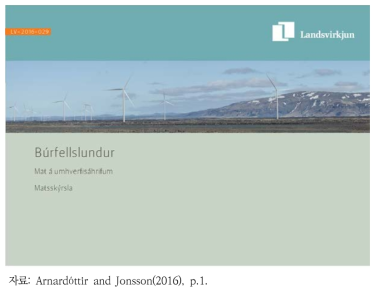 아이슬란드 에너지 개발사업의 환경영향평가서 ‘책자’ 형태