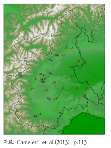 이탈리아 피에몬테주 34개 PM10 관측지점
