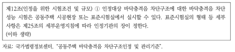 인정 바닥구조 성능 인정을 위한 바닥충격음 차단성능 시험 장소에 관한 규정