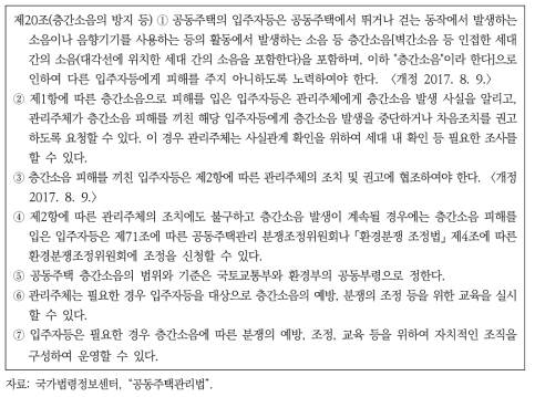 공동주택 층간소음의 방지 등에 관한 관리 규정