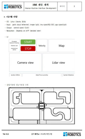 사용자 인터페이스 개발 계획(일부)